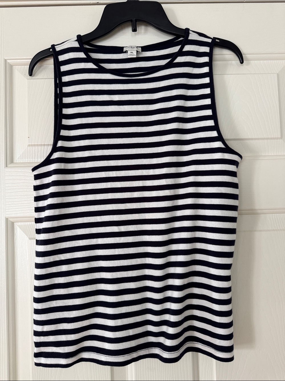 J. Crew Navy and White Striped Sleeveless Tank 100% cotton XL